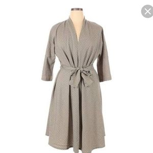 Eloquii Brown houndstooth dress